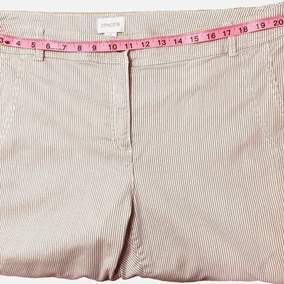 Chico's - Women's Size XL Capri Pants Stretch Pin Striped Back Pockets Zip Fly - Picture 11 of 13